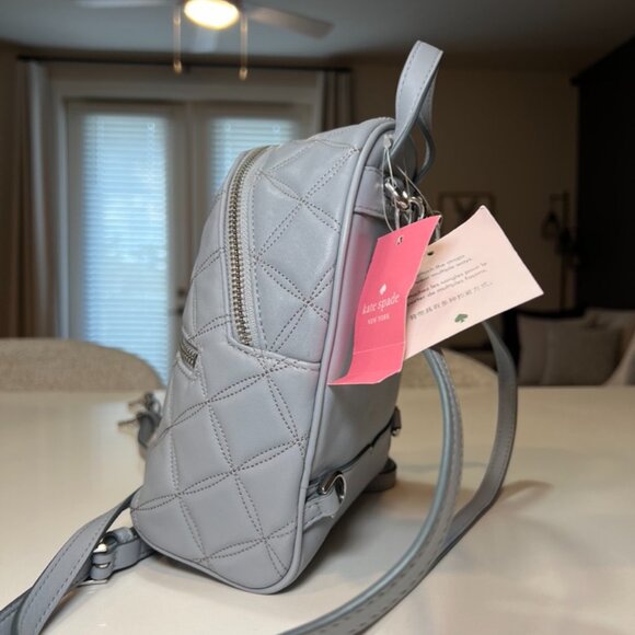 Kate Spade Natalia Mini Convertible Leather Backpack In Brushed Steel - Picture 4 of 8